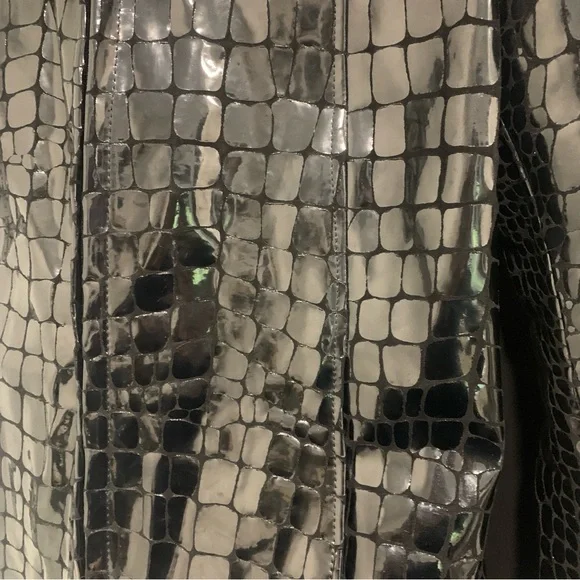 Hysideis | Genuine Italian Leather Black Crocodile Pattern Jacket | EU 44 - Picture 8 of 10